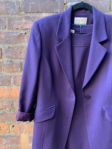 Vintage Aubergine Purple Blazer Dress Set (Medium)