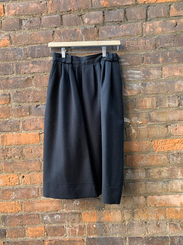 Vintage 100% Wool Black High Waist Skirt (Small)