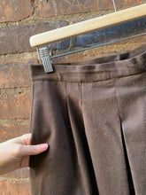 Load image into Gallery viewer, Vintage Twill Brown Handmade High Waist Skirt (Small)