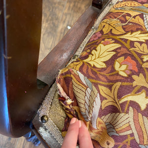 Late 19th Century Empire Style William Morris Textile Covered Chair