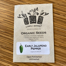 Load image into Gallery viewer, Organic Non-GMO Early Jalapeno Hot Pepper Seeds