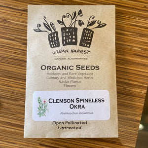 Organic Non-GMO Okra Clemson Spineless Seeds