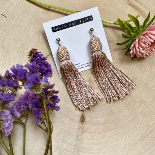 Champagne Beehive Knot Earrings