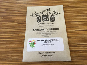 Organic Non-GMO Zinnia "California Giant" Seeds