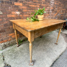 Load image into Gallery viewer, Image: Antique Old-Growth Pine Harvest Table - Rustic, aged pine table with knots and unique grain patterns, embodying a sense of tradition and heritage. Spacious design reminiscent of gatherings and feasts from the past.&quot;